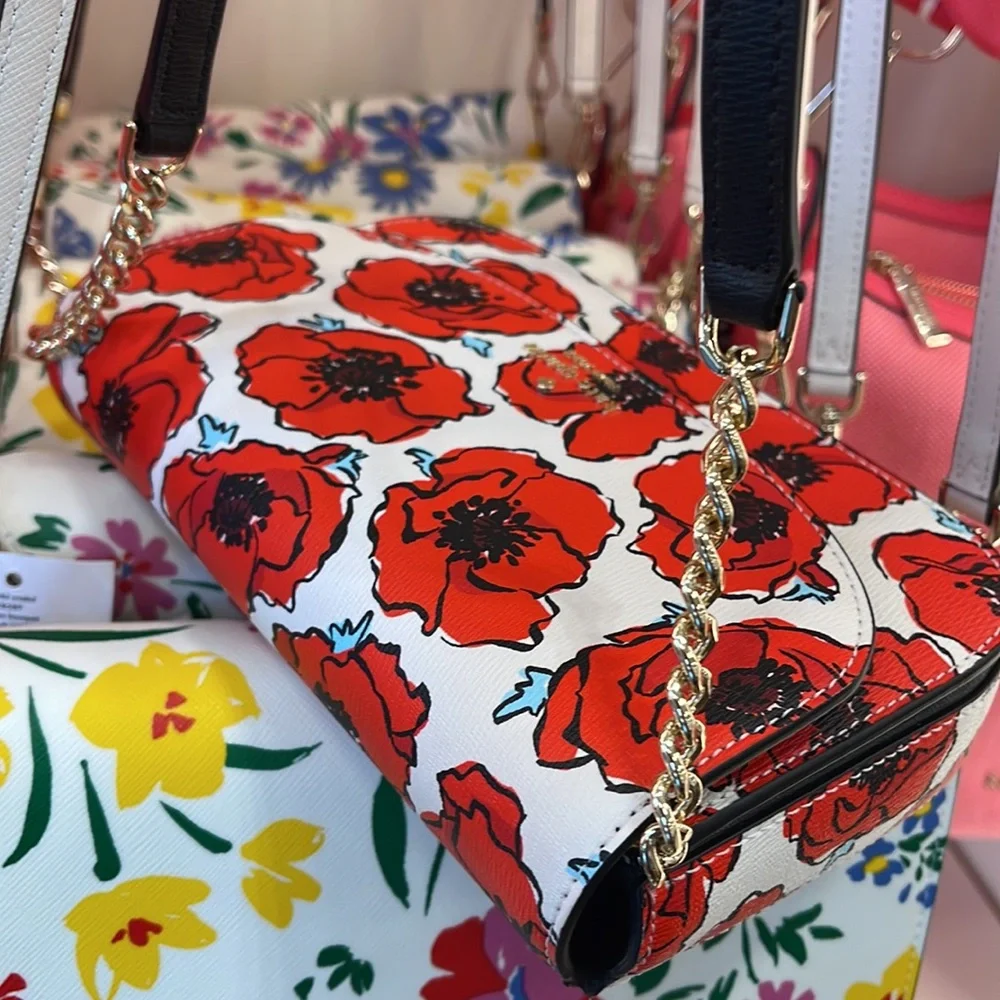 Kate Spade Kristi Poppy Printed Flap Crossbody 
Cream Multi NWT - Picture 12 of 16
